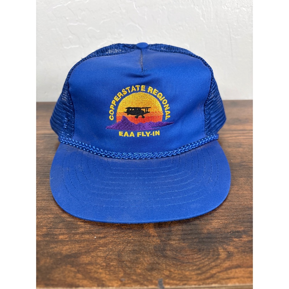 Vintage‎ Nissun Blue Copperstate Regional EAA Fly-In Trucker Hat Snapback Cap